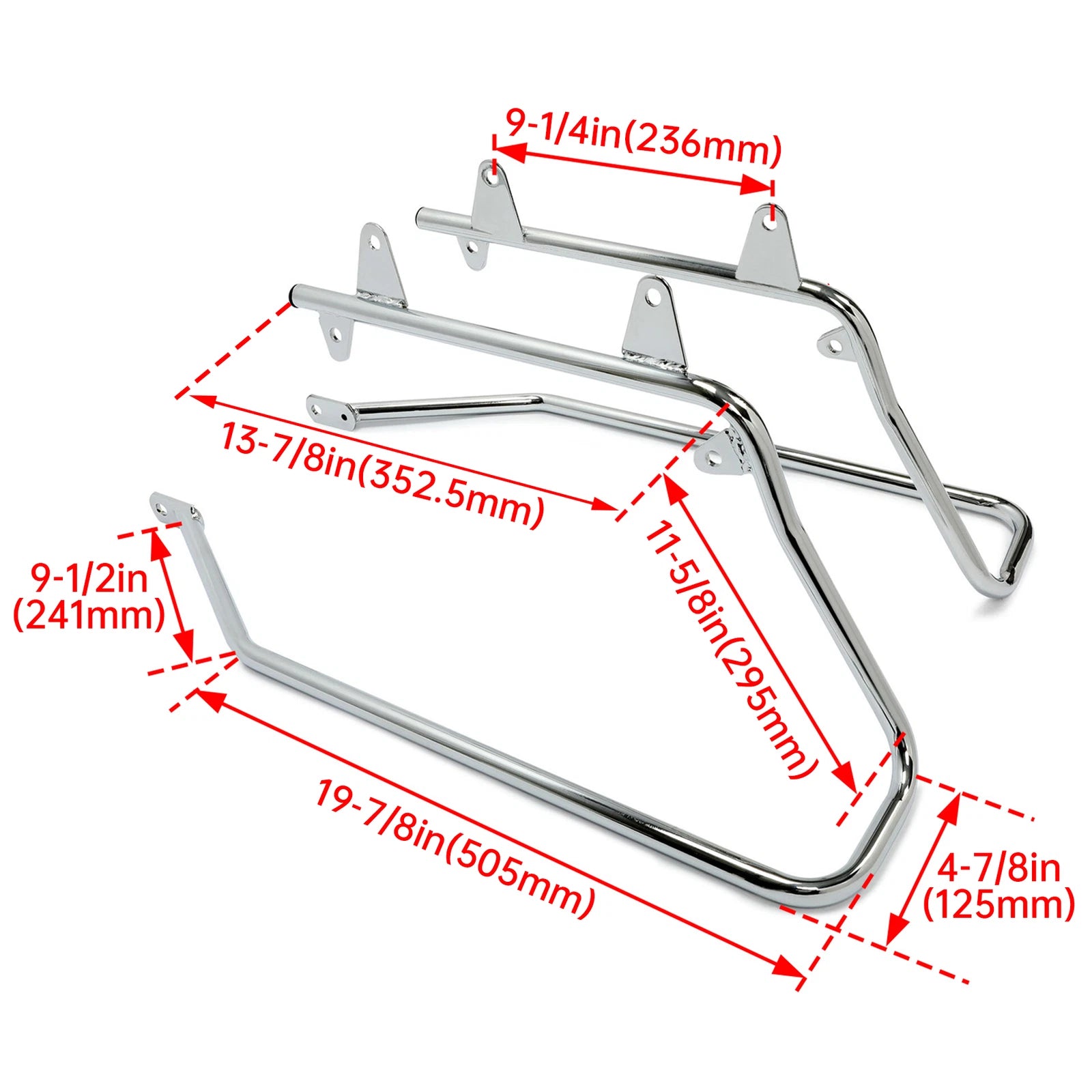 Chrome Saddle Bag Conversion Brackets for Harley Davidson Heritage Softail (1984-2017)