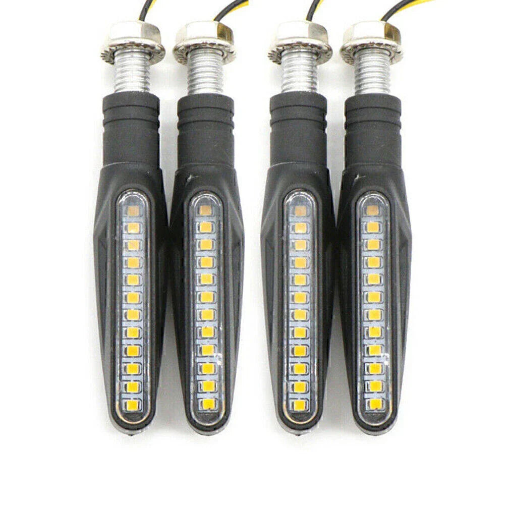 4 x Universal Motorcycle LED Amber Turn Signal Lights for Bike