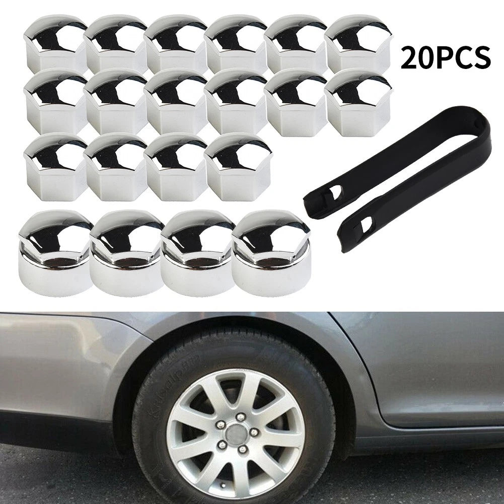 Set of 20 Nut Cap Wheel Bolts 17mm ABS Plastic for