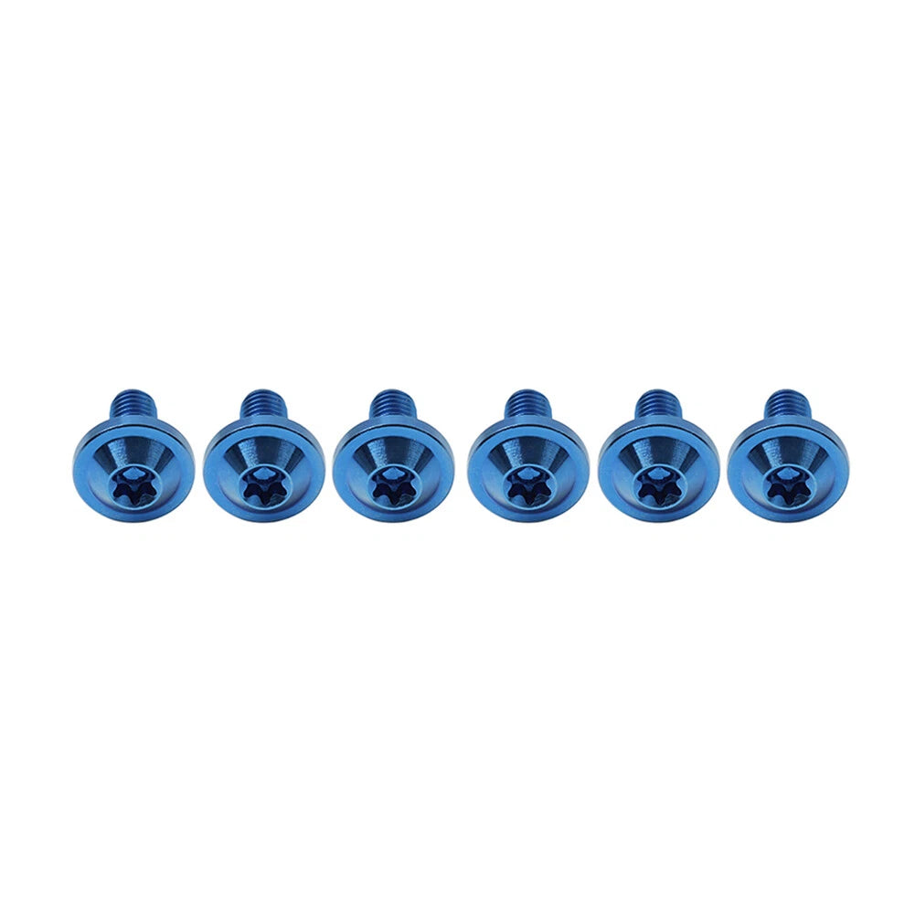 Set of 6 Blue Titanium Alloy M5x25mm Torx Head Bolts for Bike Motor
