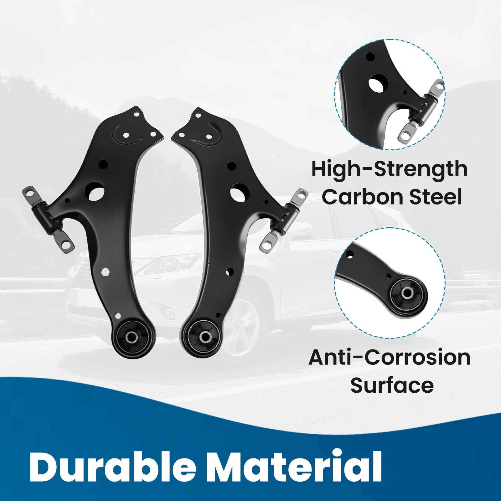 Set of 4 Front Lower Control Arms & Sway Bar End Links for Highlander (2008–2019)