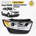 Halogen Headlight for Ford Edge (2015–2018) Right Passenger Side, Chrome