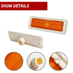 Pair Amber Front Bumper Side Marker Lights for Chevy Nova (1970–1974)