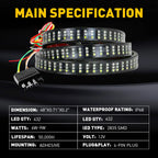432-LED Tailgate Turn Signal Brake Light Bar for Trucks (Fits Various Models)
