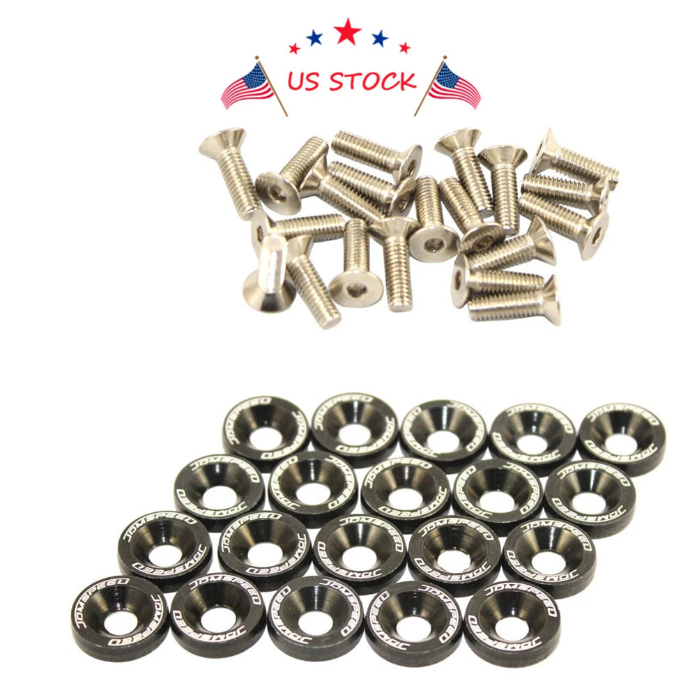 20PCS Billet CNC Aluminum Fender Washer for Make Model 