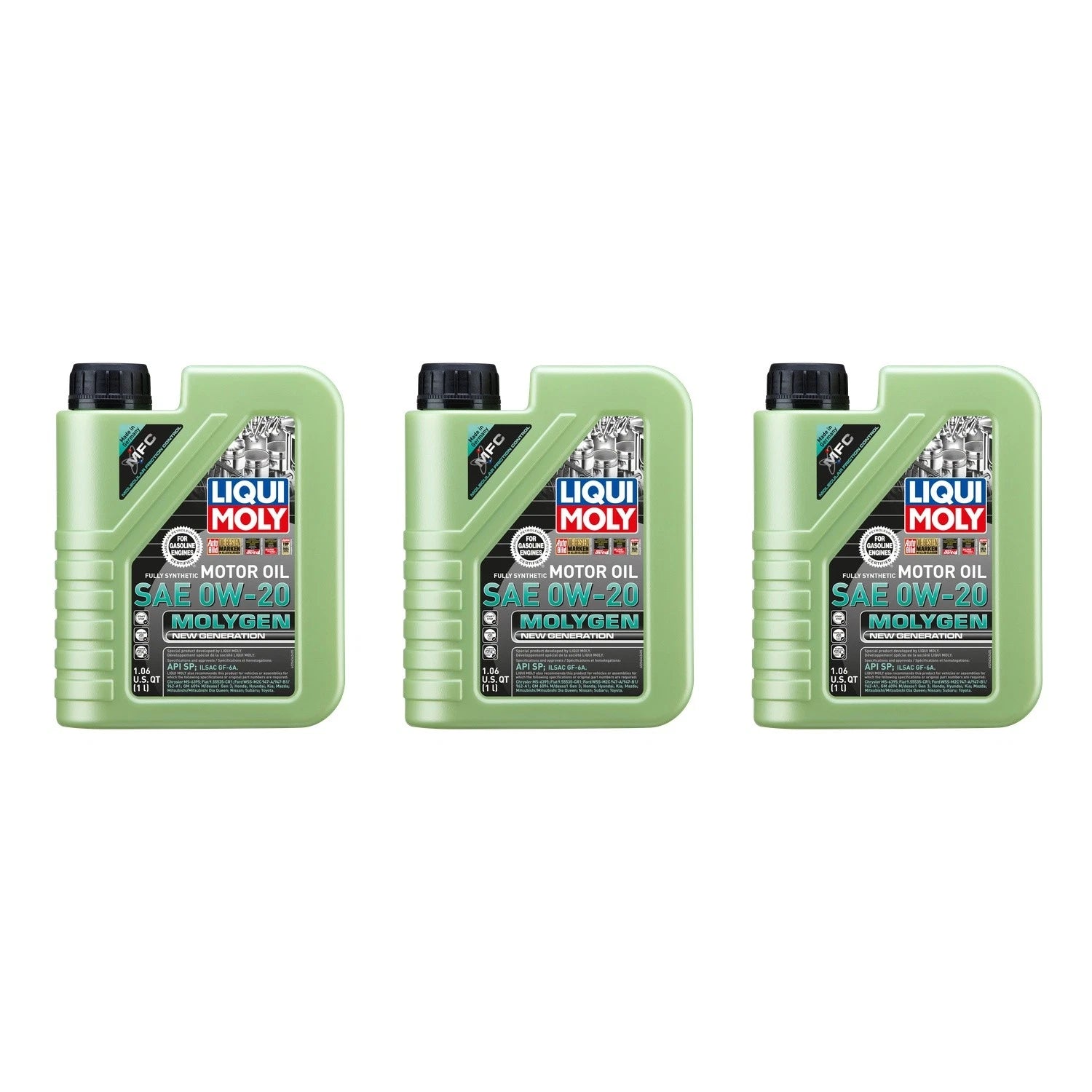 Set of 3 Liqui Moly Molygen 0W-20 Engine Motor Oil for (3L)