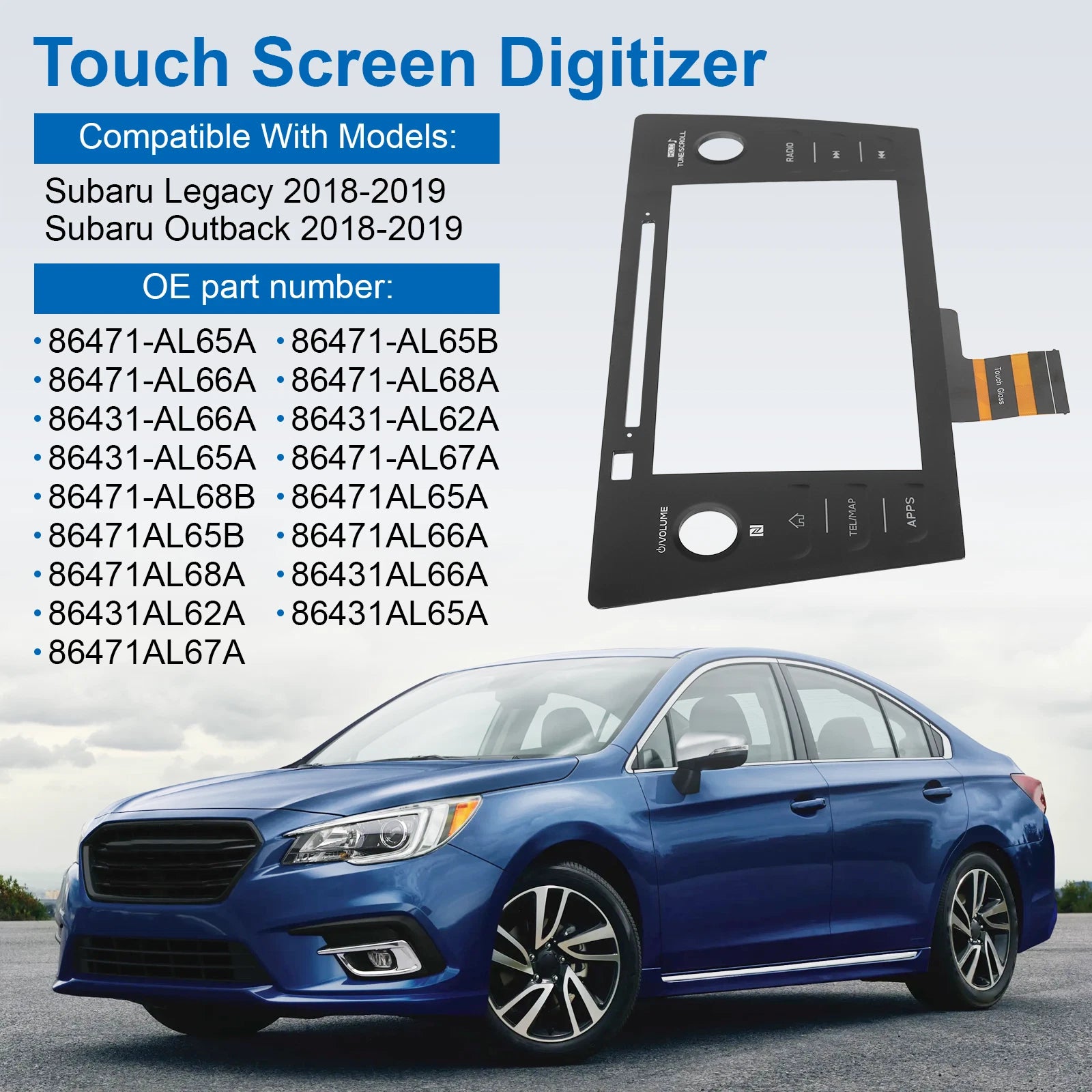 Touch Screen Digitizer for Subaru Legacy & Outback (2018-2019)