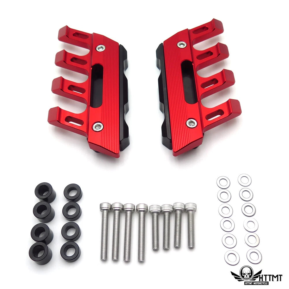Front Red CNC Crash Slider Protector for Kawasaki Versys 650 ZX10R (2015–2023)