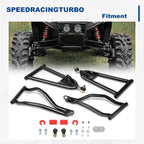 4X Front Left & Right Upper Lower Control A-Arms for Polaris RZR S 800 (2009–2014)