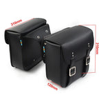 Black Motorcycle Leather Side Saddle Bags for Harley Sportster XL883/1200