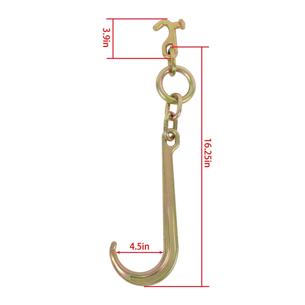 1 Pack 5400lbs G70 15" J Hook for Towing Wrecker Roll Back Truck