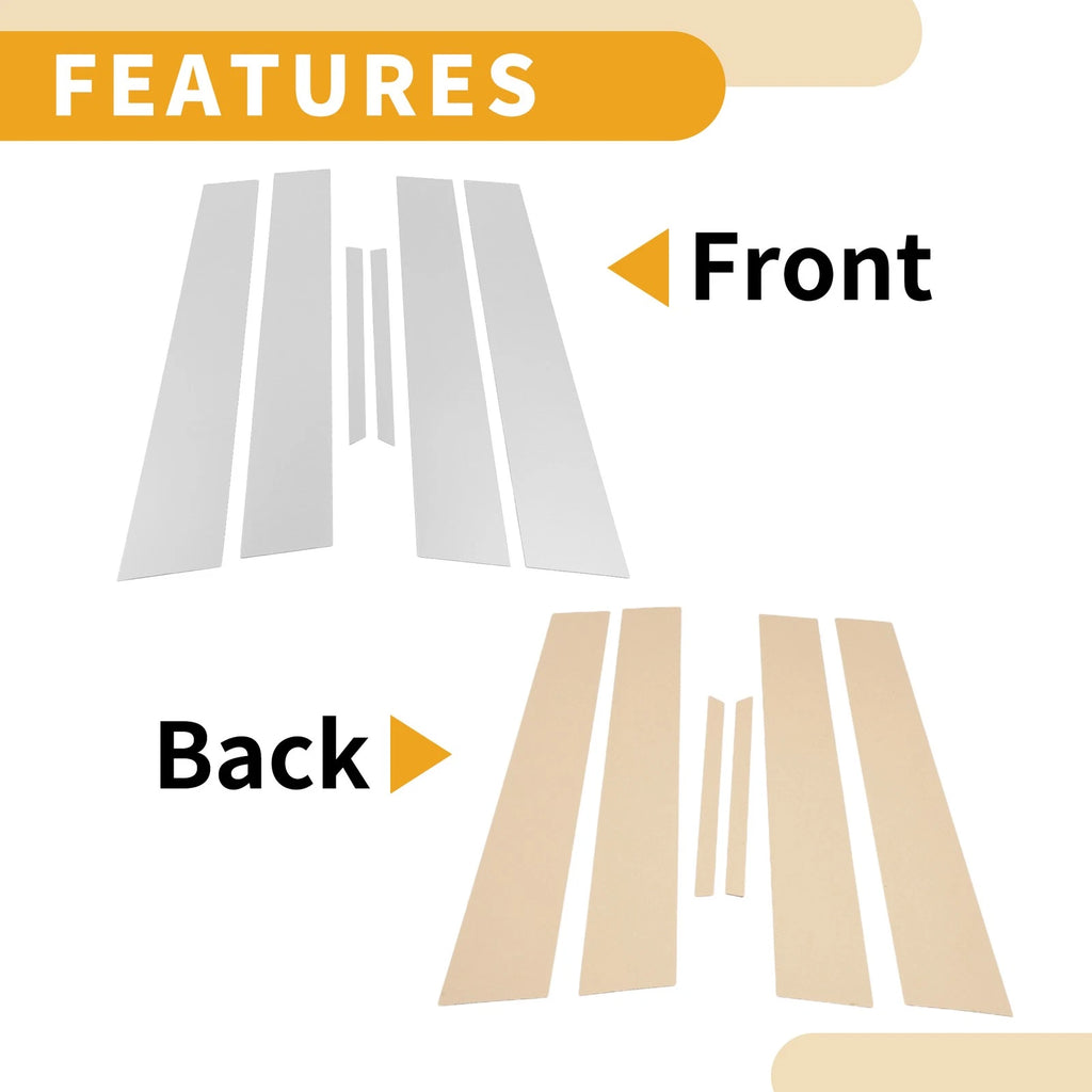 Set of 6 Door Pillar Window Trim for Toyota Mark X (2009–2019) Chrome