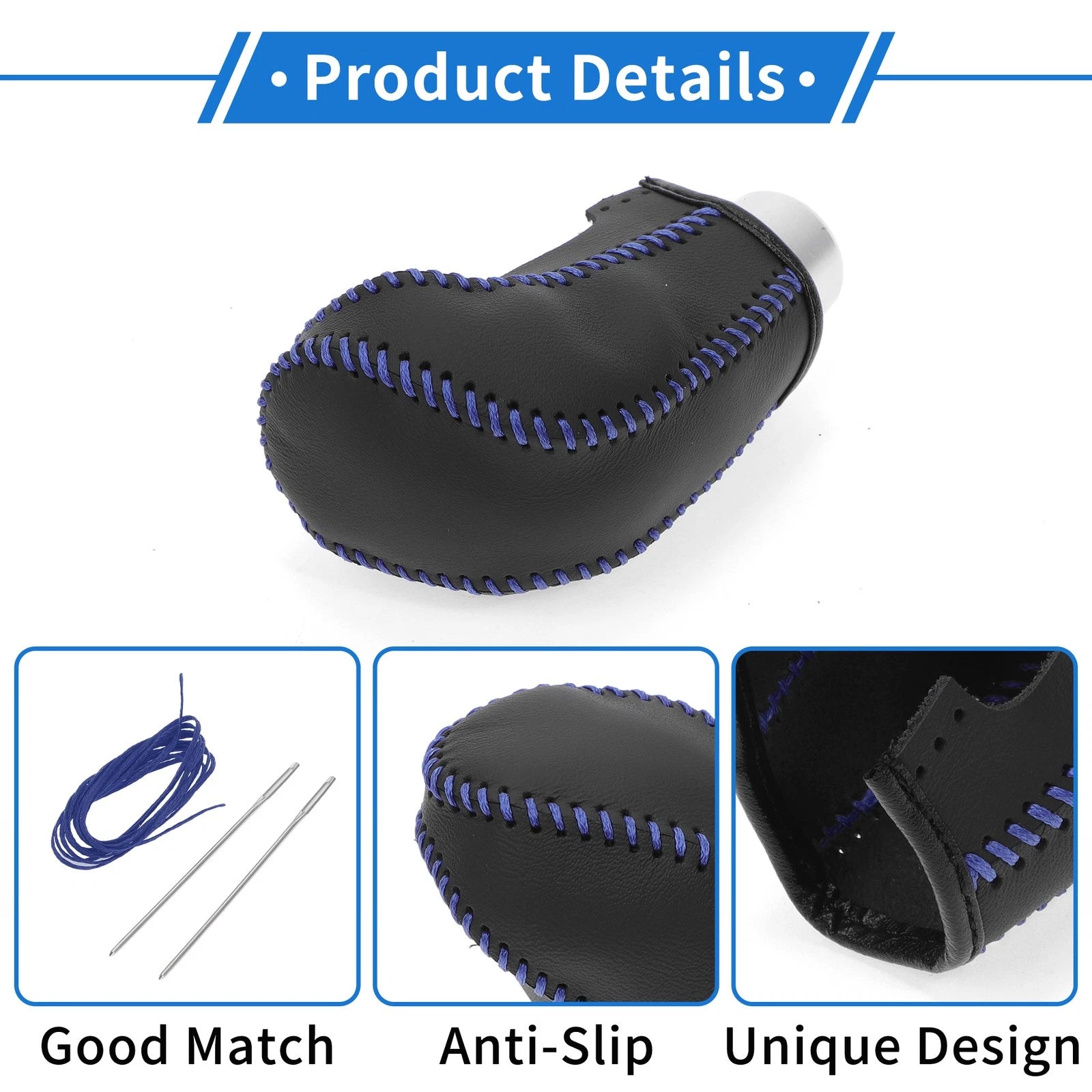 1 Pc Gear Shift Knob Cover for Hyundai Tucson (2015–2018) Black Blue