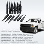 Set of 24 Black Spike Lug Nuts for Chevy Silverado Tahoe