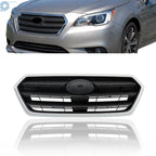 Front Grille for Subaru Legacy (2015–2017) Silver Shell Gray Insert