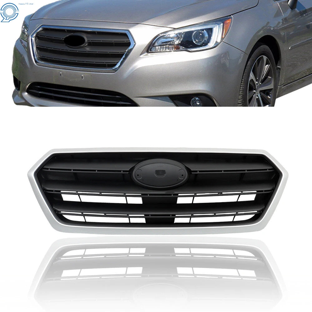 Front Grille for Subaru Legacy (2015–2017) Silver Shell Gray Insert