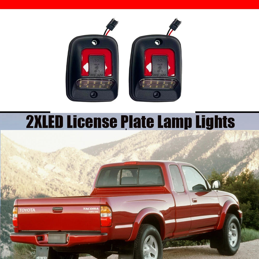 2X Red Tube LED License Plate Light for Toyota Tacoma (1995–2004)