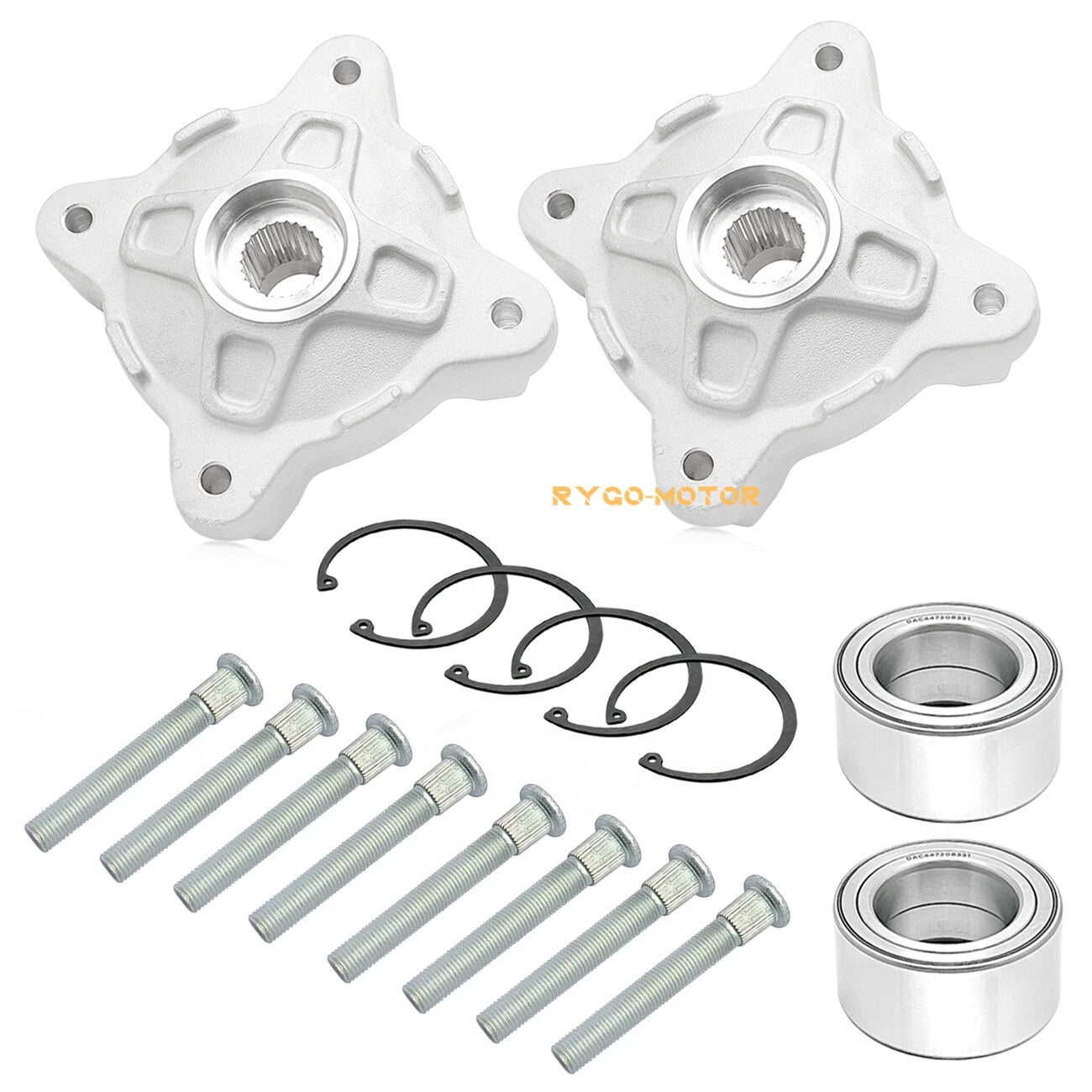 Front Wheel Hubs & Bearings & Studs Kit for Polaris RZR 800 RZR S 800 (2008–2014)