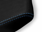 Console Lid Armrest Cover for Volkswagen Atlas (2018–2021) Carbon Fiber Blue Stitch