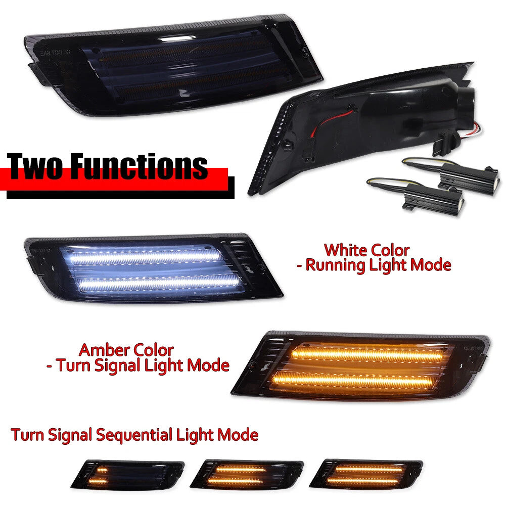 Smoke LED Front Bumper Signal Lights for Jeep Liberty (2005–2007)