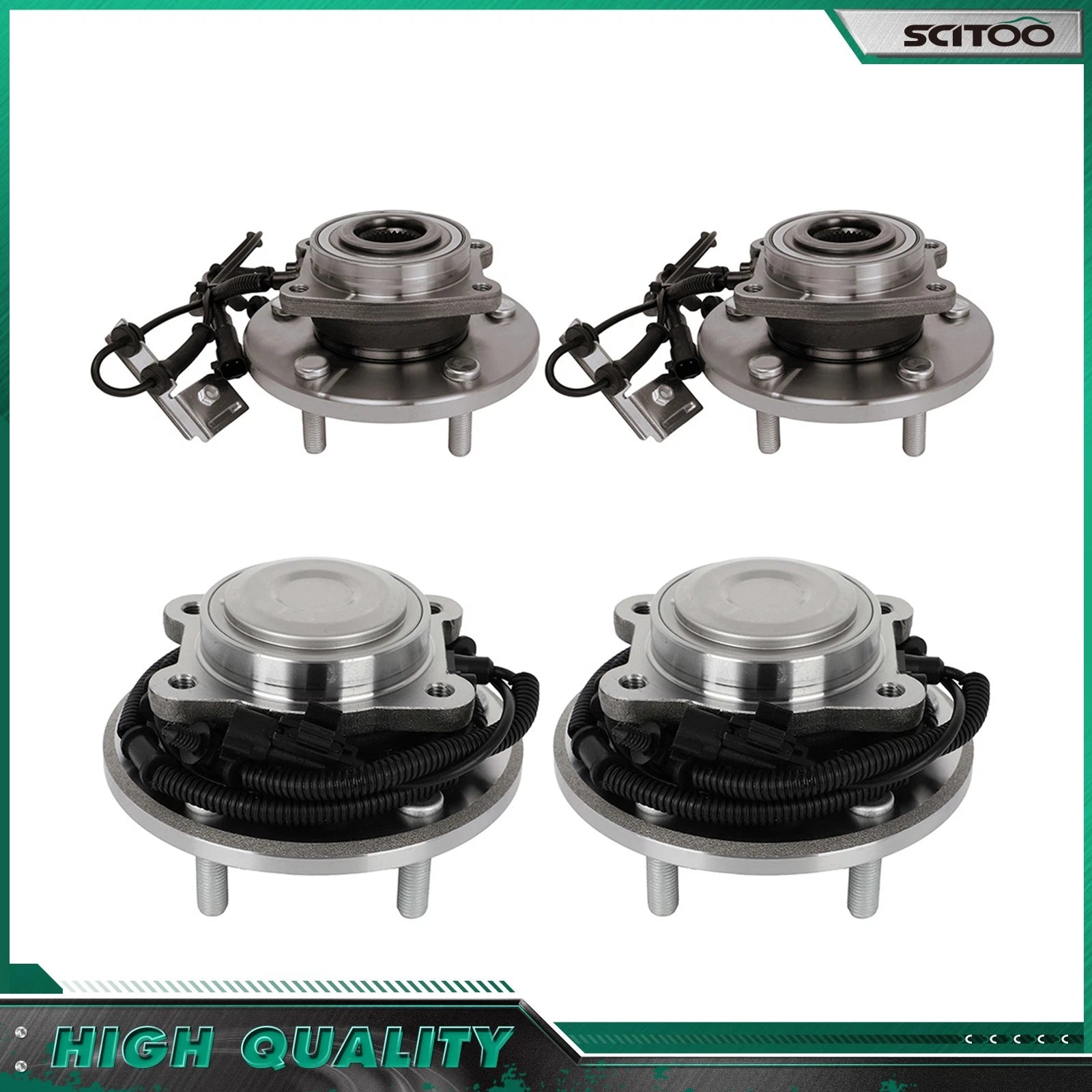 Set of 4 Wheel Bearing Hubs for Chrysler Town & Country (2008–2011)