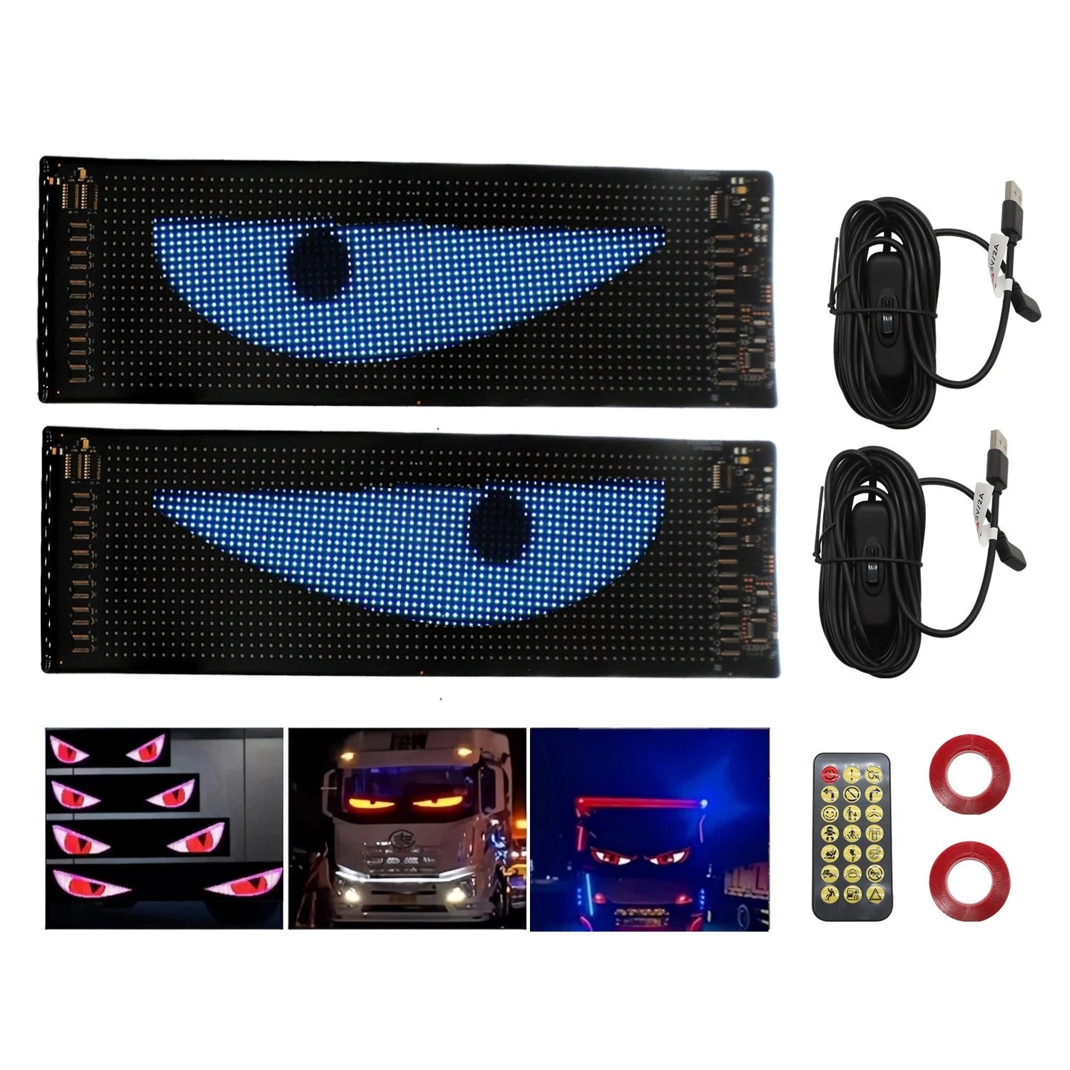 2Pcs Devil's Eye LED Dynamic Light for Truck