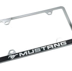 Chrome ABS License Plate Frame with Mustang Script Logo for Ford Mustang (2005–2024)
