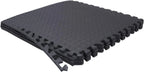 Set of 12 Black EVA Foam Interlocking Exercise Mats for Gym Fitness Yoga