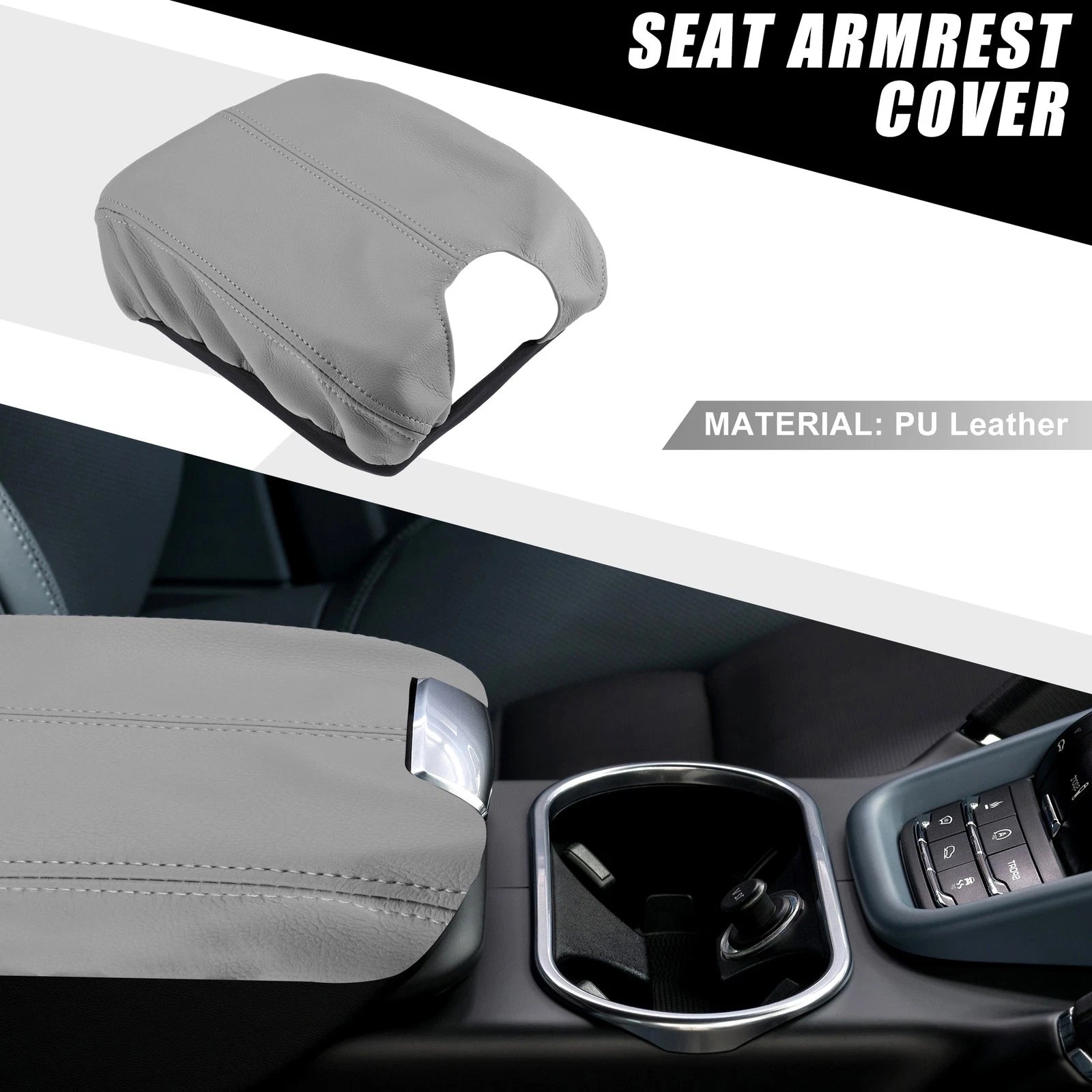 Center Console Armrest Cover for Honda Accord (2008–2012) Gray