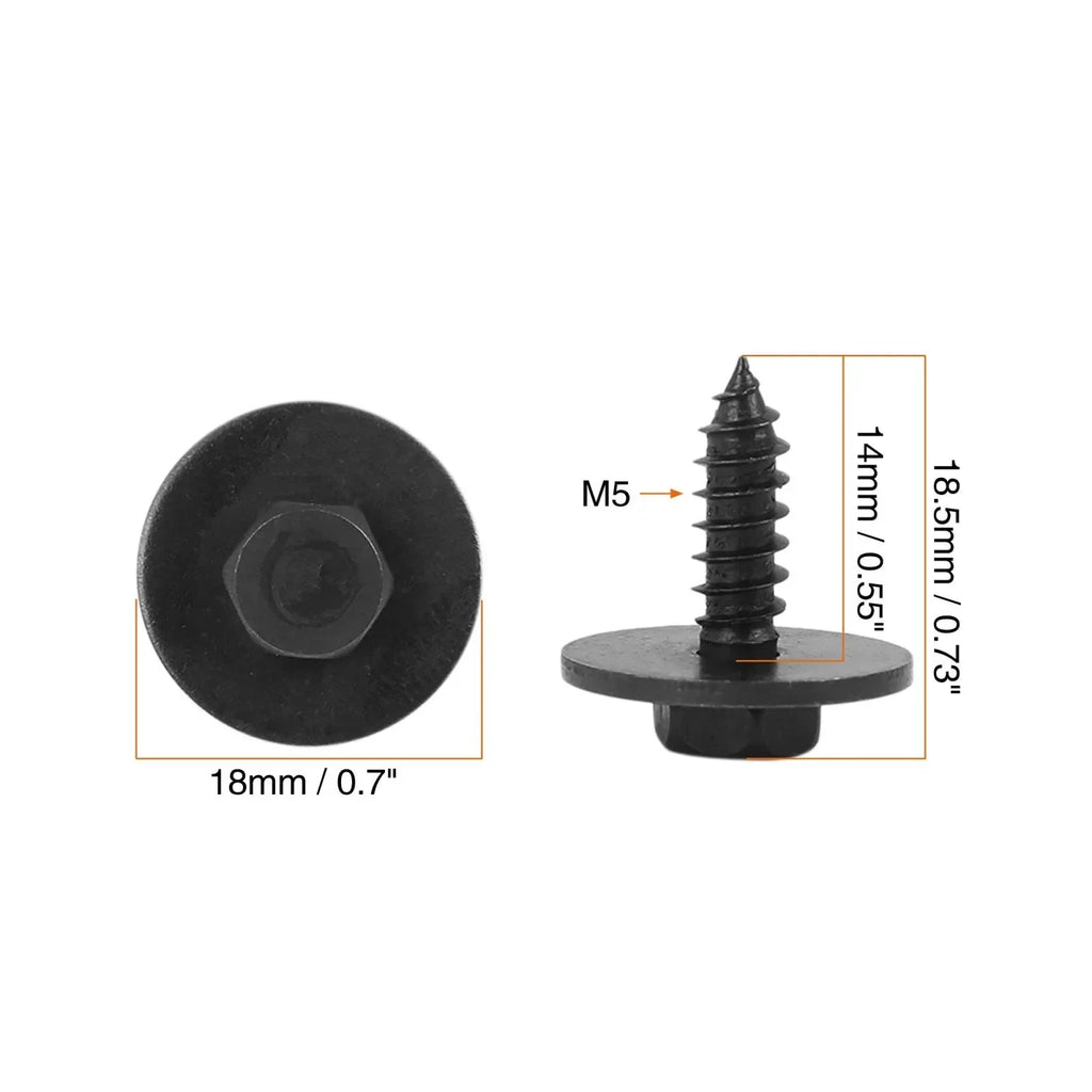 10pcs Black Hex Head Metal Screws with Washer for BMW E46 E60 E90