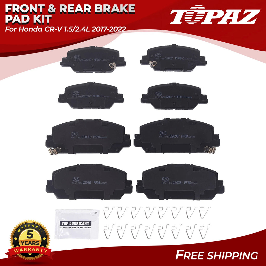 Set of 8 Ceramic Brake Pads for Honda CR-V (2017–2022)