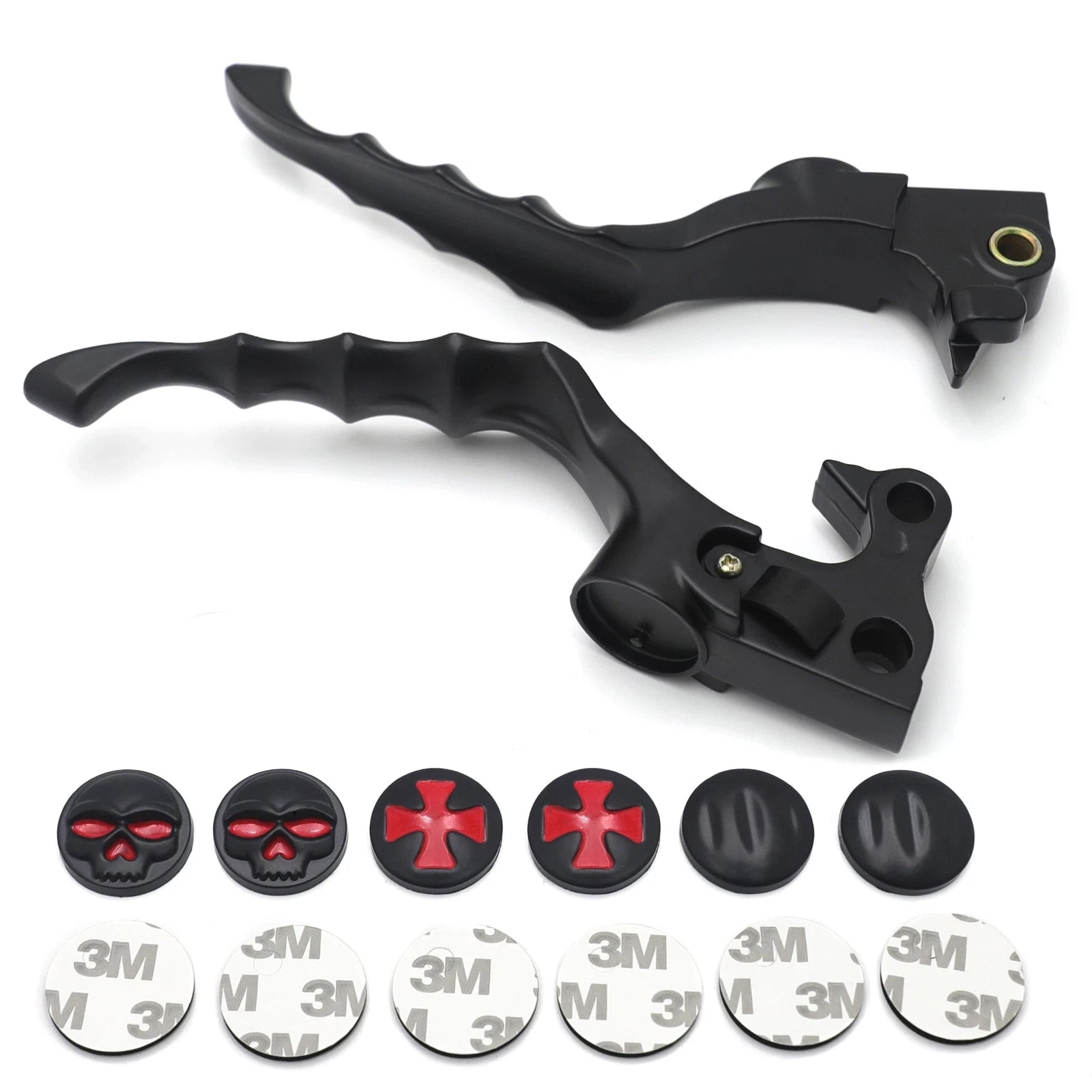Black Skull Zombie Brake Levers for Harley Forty Eight XL1200X Iron 883 (2010–2023)