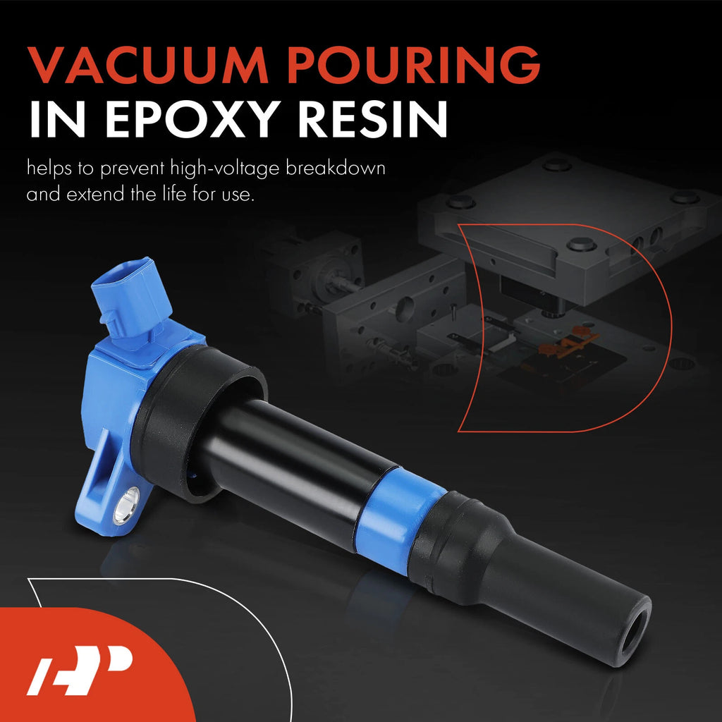 Set of 4 Blue Ignition Coils for Hyundai Elantra (2010–2016) Kia Soul (2012–2019) Forte