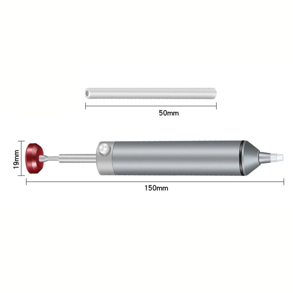 Solder Sucker Pump with Self-Cleaning Shaft and Silicone Tip