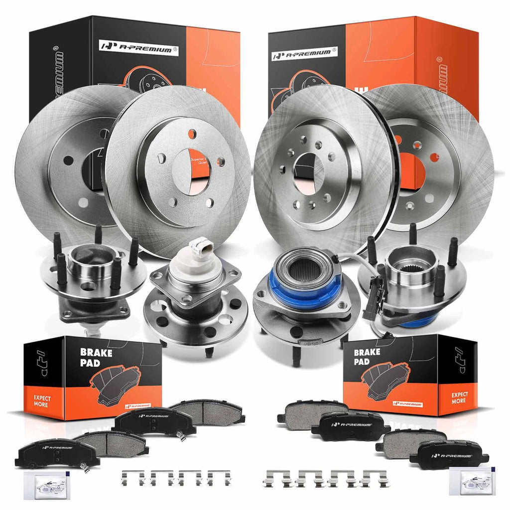 Set of 4 Disc Rotors and Brake Pads for Chevy Impala 