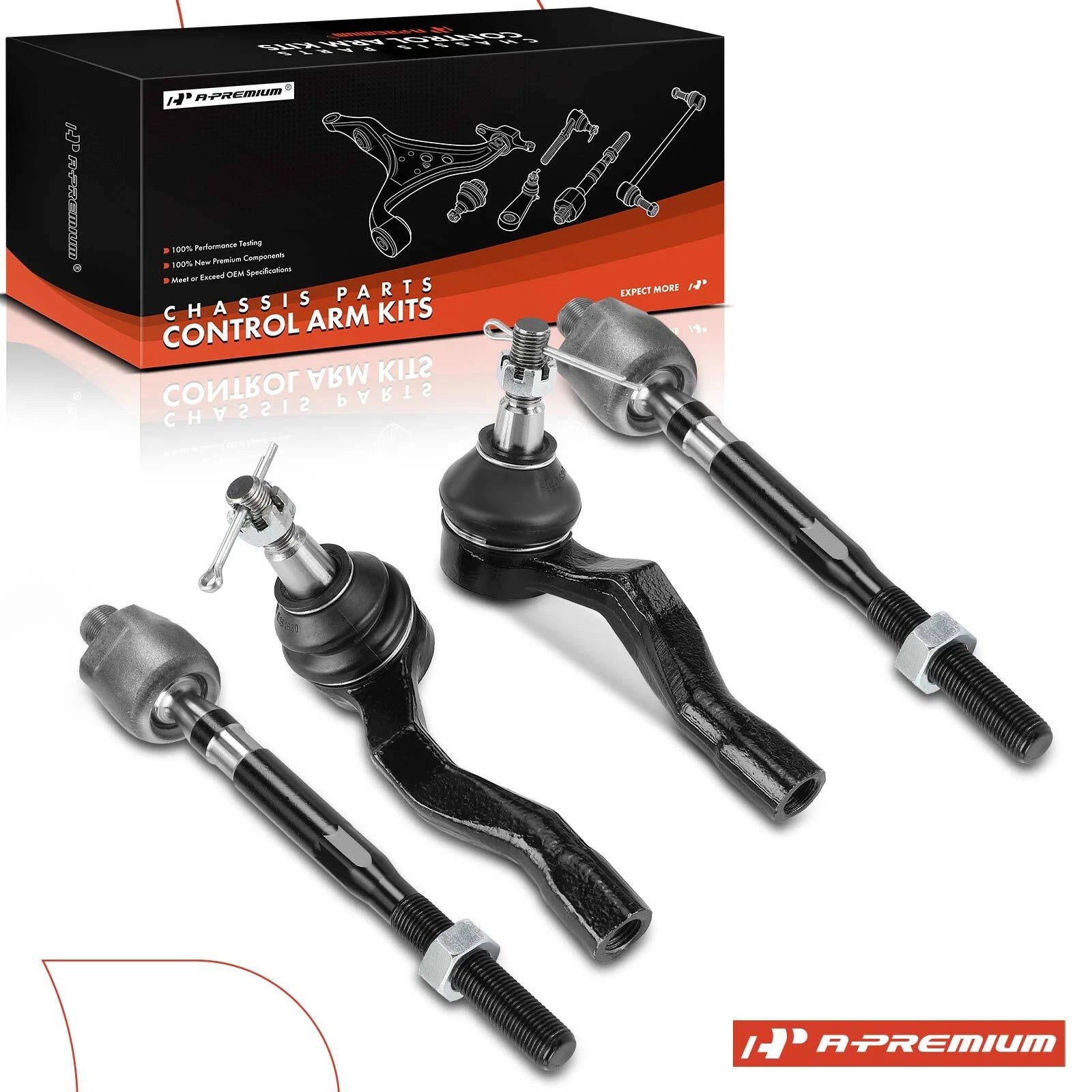 Set of 4 Tie Rods for Infiniti G35 (2003–2007) Nissan 350Z