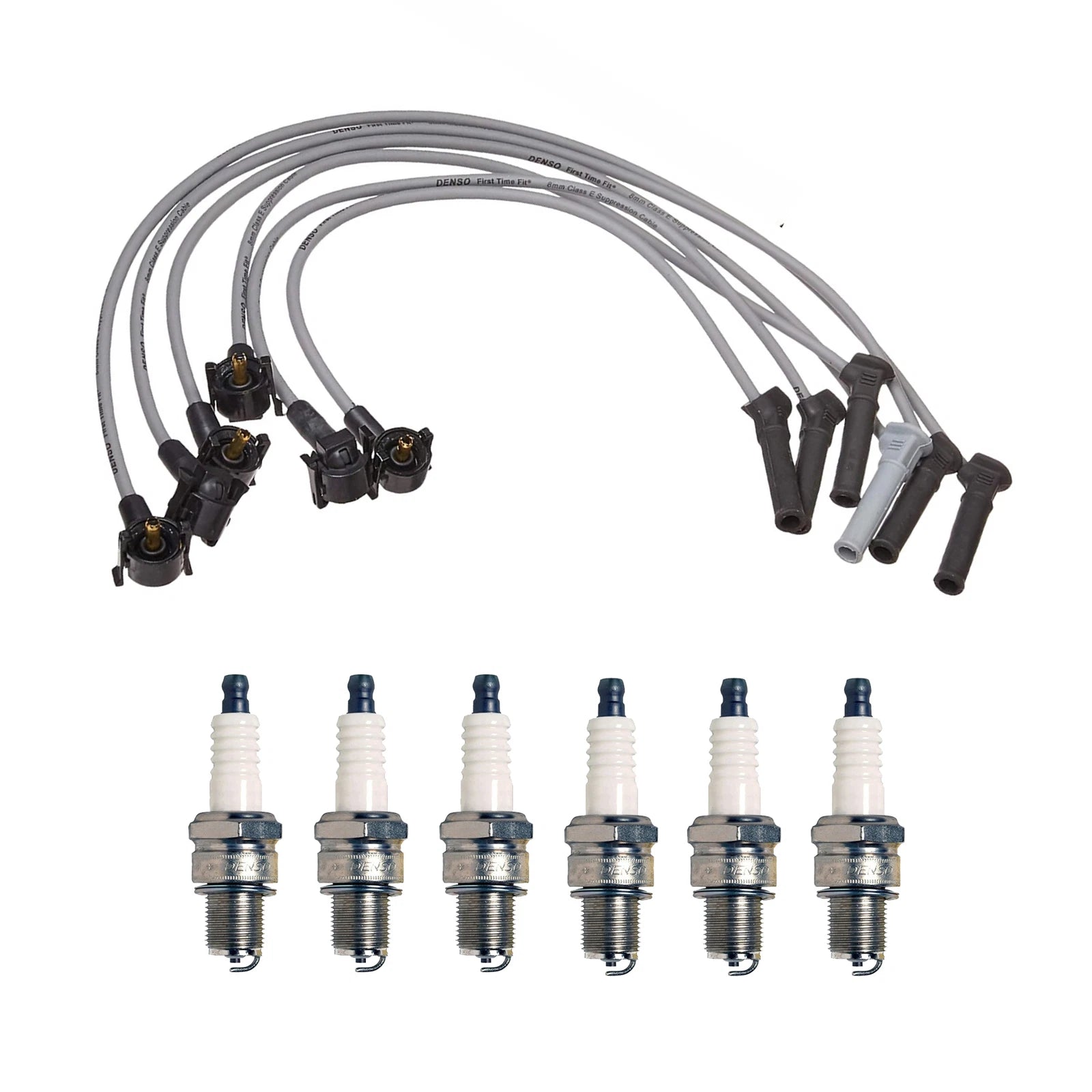 Denso 7mm Wire Set & 6 Iridium Spark Plugs Kit for Ford Mustang V6
