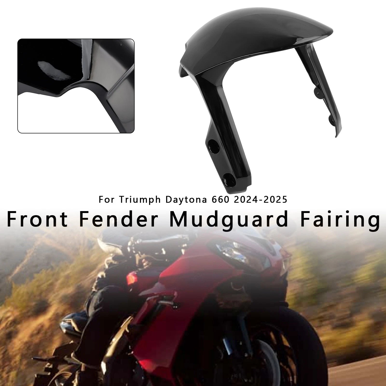 Front Fender Mudguard for Daytona 660 (2024–2025) Black