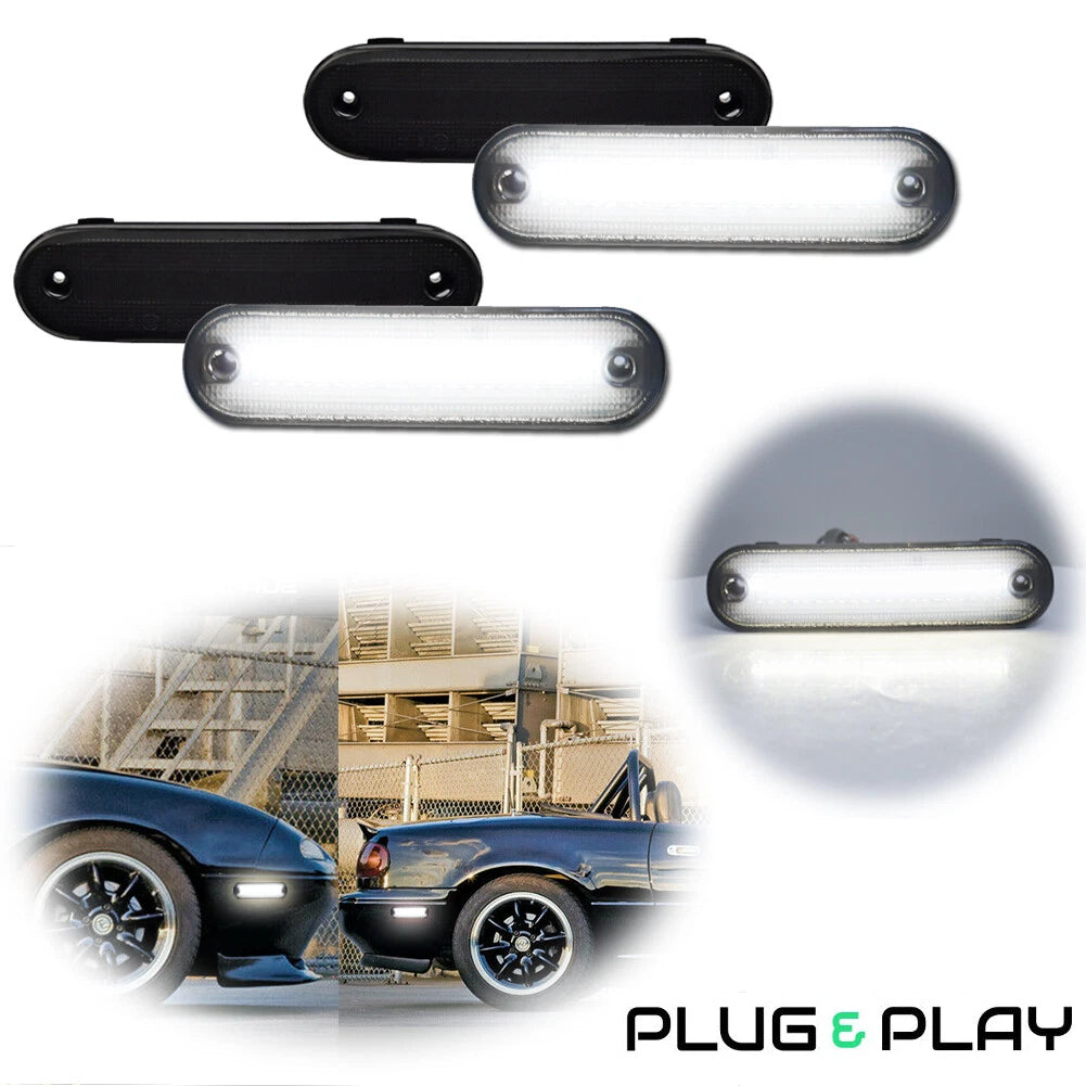Set of 4 Smoke Lens Side Marker Lamps for Mazda Miata MX-5 (1990–2005)