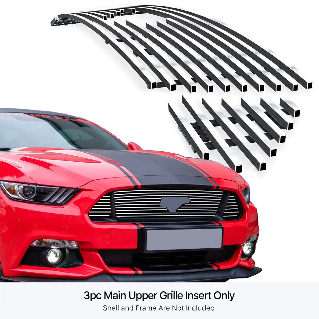 Stainless Chrome Billet Grille for Ford Mustang V8 GT (2015-2017)