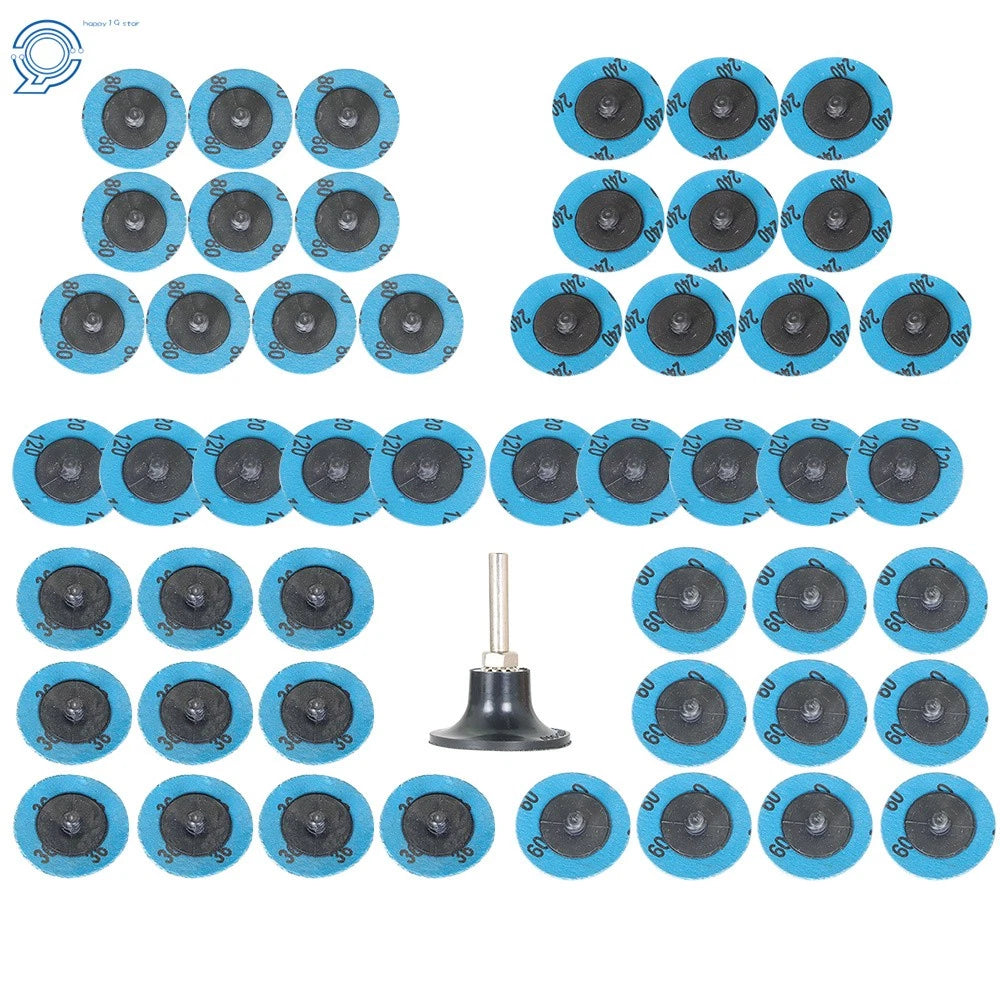 Set of 51 Quick Change Sanding Discs for Die Grinder (2" Roll Lock)
