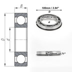 Deep Groove Ball Bearing 6013NR for Scooter Skateboard Wheel (P0 65x100x18mm)