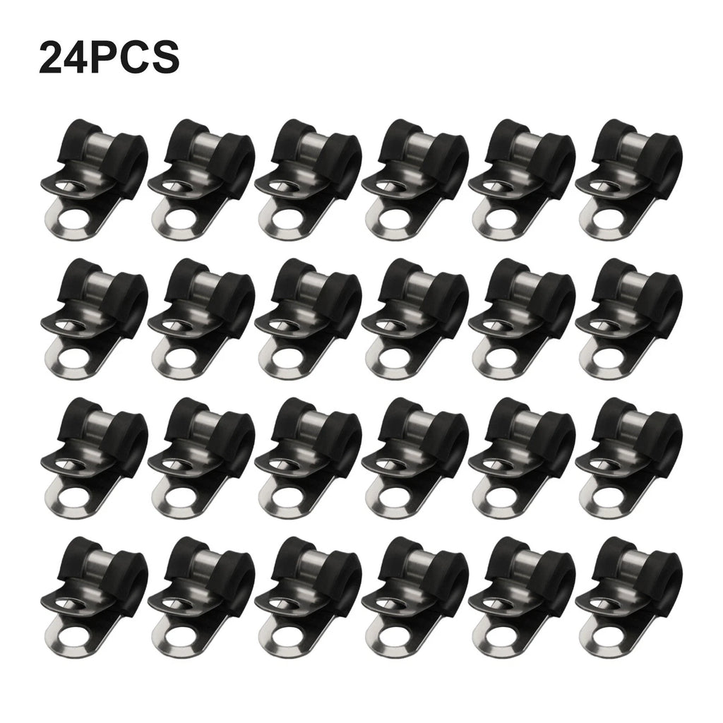 Set of 4 Rubber Lined Brake Pipe Clips for Universal Applications (7mm)