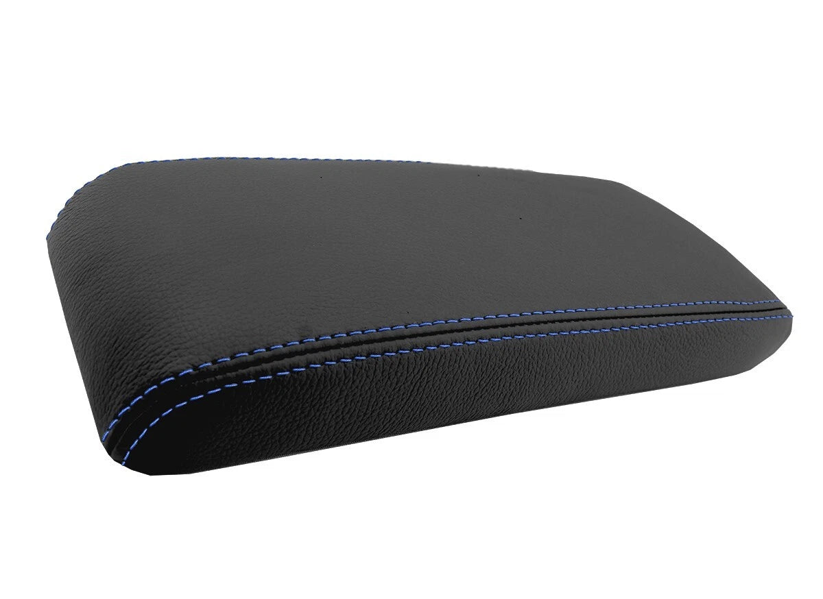 Leather Synthetic Console Armrest Cover for Honda Accord (1994–1997) Blue Stitch