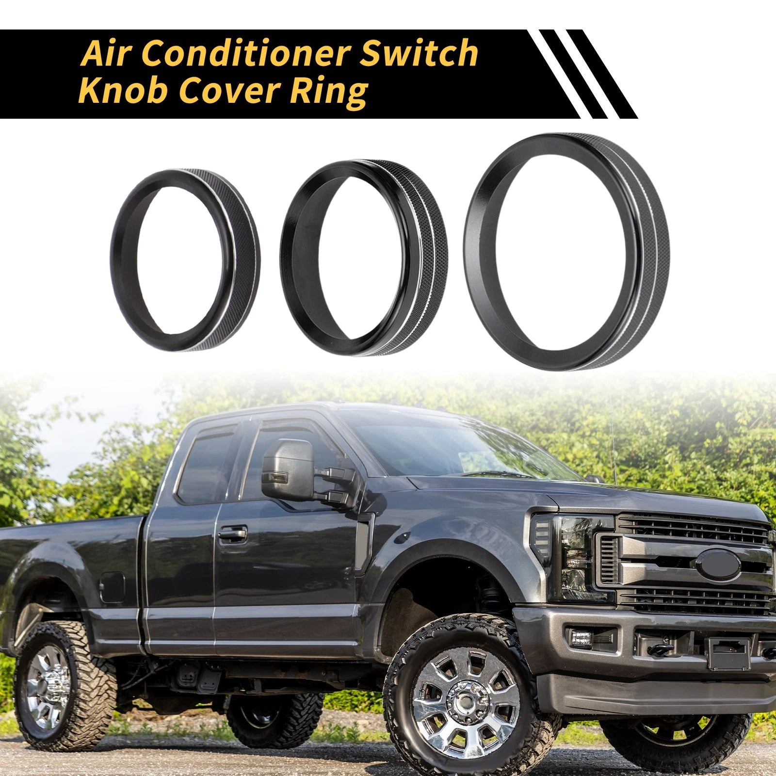 Set of 1 Air Conditioning Button Cover Trim for Ford F-150 XLT (2016–2019) Black