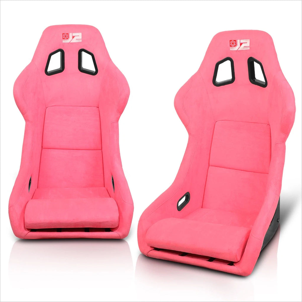 Pair of J2 Large Size Fiberglass Racing Bucket Seats for Universal Fit (No Year)