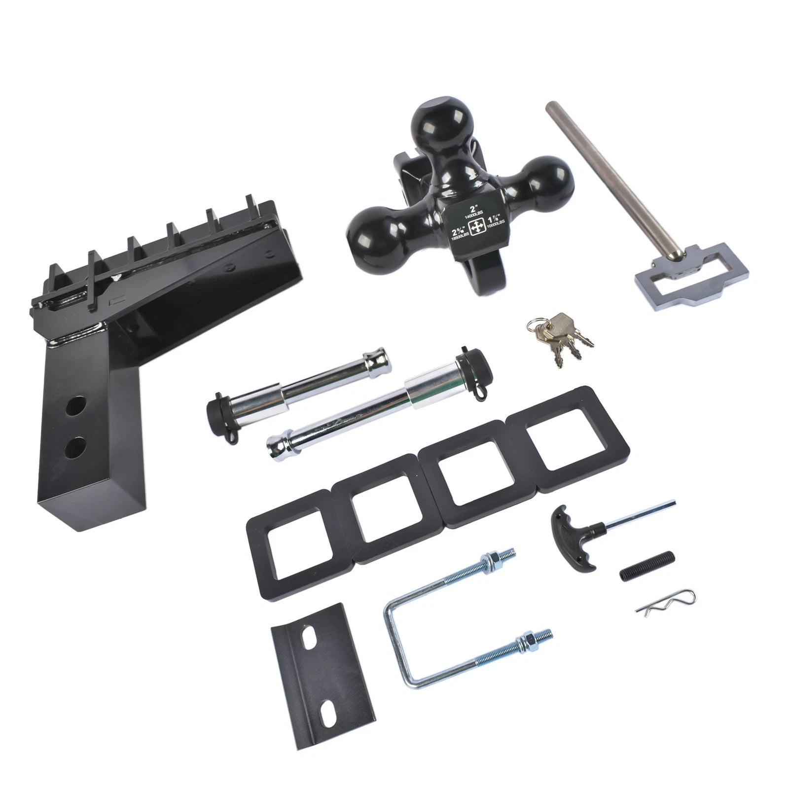 Adjustable Trailer Hitch for 2.5'' Receiver (6'' Drop, 18500 LBS GTW)