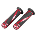 7/8" Gel Rubber Hand Grips for Motorcycle Handle Bars Black & Red