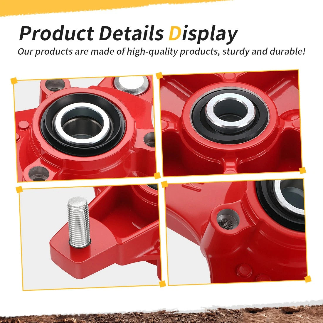 2 Front Red Wheel Hubs & Flange Lug Nuts for Honda Sportrax 250 (2001–2008)
