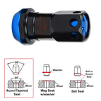 20Pc M12X1.25 Blue JDM Closed End Lug Nuts with Spline Locks & Key